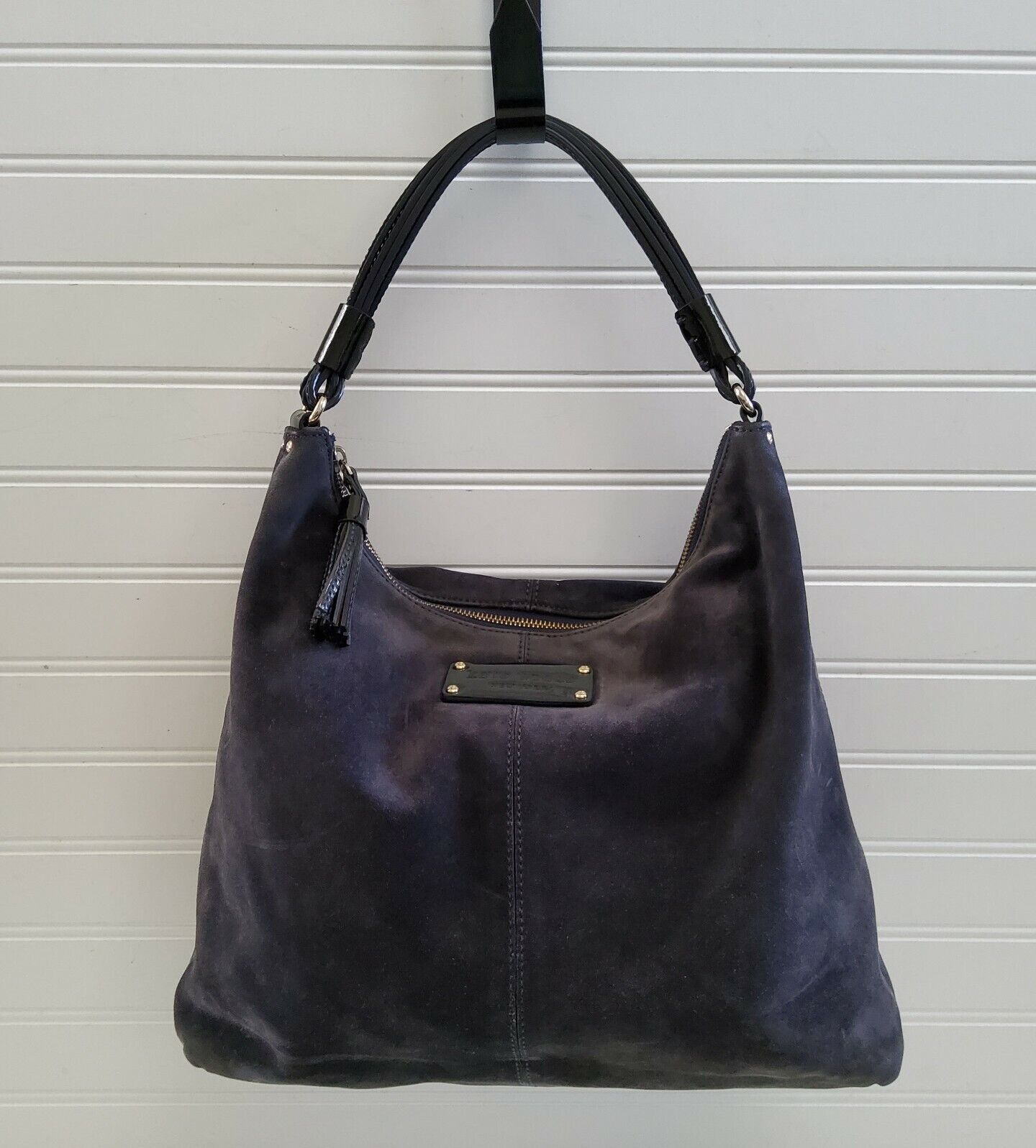 Kate Spade New York Suede Hobo Shoulder Handbag Purse Black | eBay