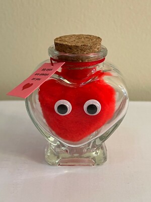 Decorative Heart Jar Tiered Tray Décor Valentine's Day Gift Idea LOVE Message XO