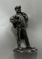 Vintage Valley Pewter Farmer With Border Collie Figurine