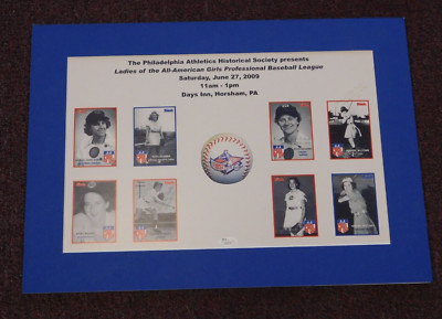 Gloria Cordes AAGPBL Autographed First Ladies of Baseball Matted Poster ~ JSA