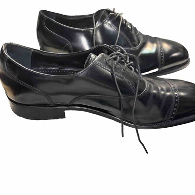 Florsheim Men\'s Size 9.5D Cap Toe Oxford Black Leather Lace Up Dress Shoes s-l400.jpg main image 3