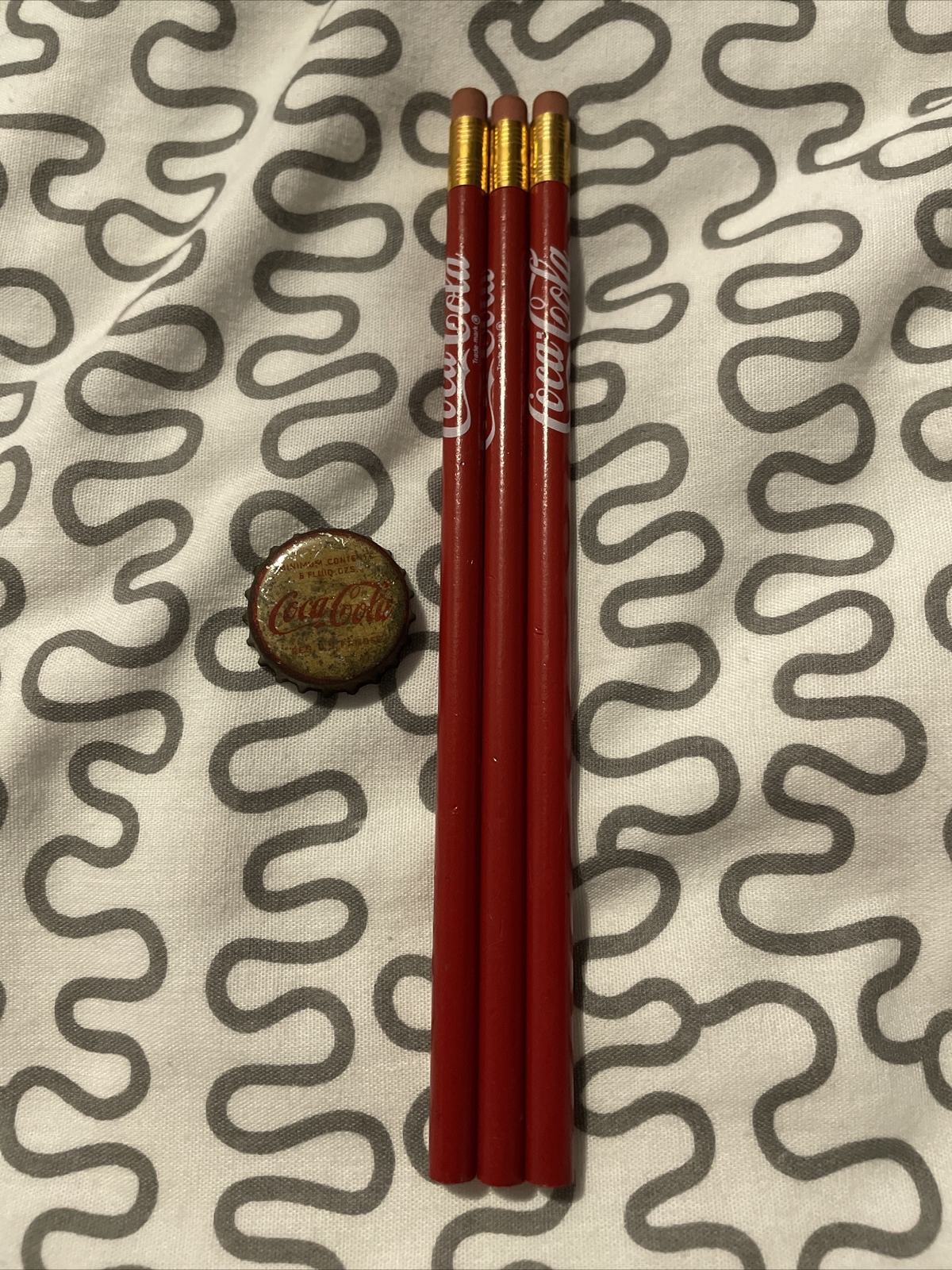 3 Coca-Cola Pencils with Cork Metal Bottle Cap for Stylish Collectors-image