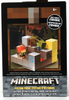 Mojang Mattel Minecraft Cave Biome Collection #2 Piston Push Includes Zombie