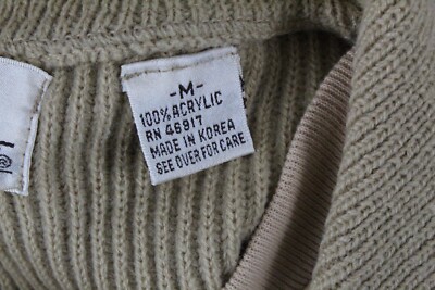 Long Sleeve Ribbed Sweater w/Mock Tee Size M Light Brown Wayne