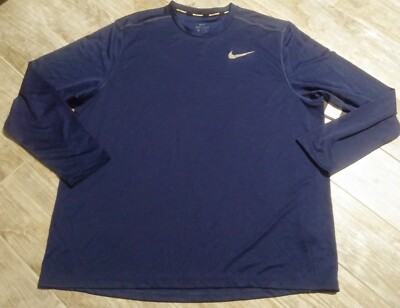 Nike Dri-Fit Element Running Crew Shirt 928409-478 Blue Men's Size 2XL 