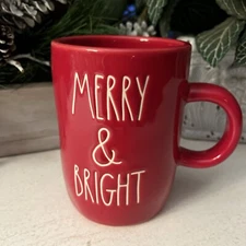 Rae Dunn MERRY & BRIGHT Tall Mug Christmas