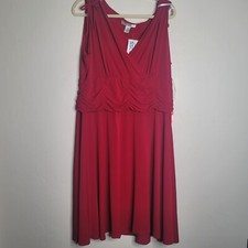 Women’s Red AA Studio AA Gather Waist Sleeveless Dress Plus Size 20