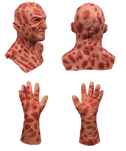 New Freddy Krueger Mask+Gloves Horror Halloween Props Adult Bloody Latex Costume - Picture 6 of 10