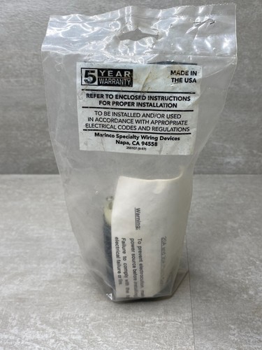 Marinco 2014P 20A 125/250V NEMA Spina di bloccaggio, Corpo bianco, Alloggiamento nero - Foto 5 di 8