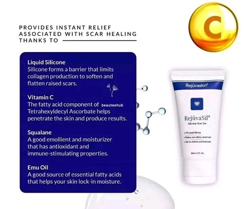 REJUVASIL Silicone Scar Gel (exp 2027) Suitable for surgical, pediatric & facial - Picture 7 of 8