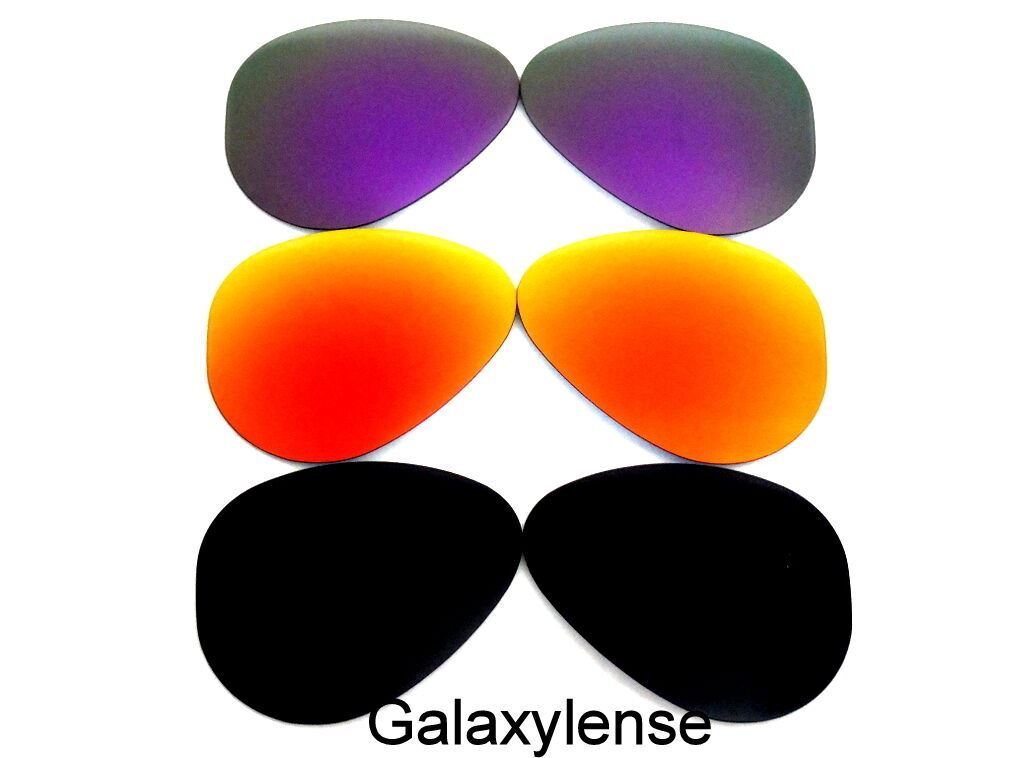 Galaxy Replacement Lenses For Ray Ban RB3025 Aviator Black&Red&Purple 62mm 3Pair