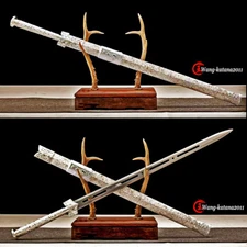 41''Chinese Han Dynasty Jian Long Groove Carbon Steel Double Edge Straight Sword