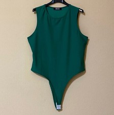 M@SS Tank Top Bodysuit Green Casual Basic Sport Classic Elegant Made in Italy