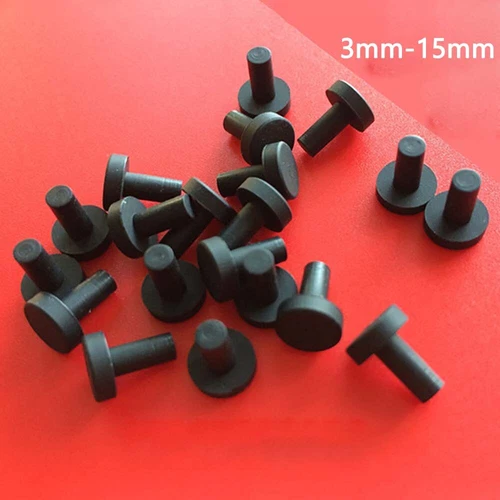 Solid Silicone Rubber Black T-shaped Sealing Hole Plugs 3mm-15mm Dust Plug