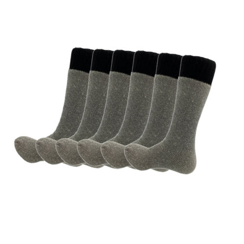 6 Pairs Men's Boot Socks Thick Work Warm Hiking Winter Crew Thermal Heavy Duty