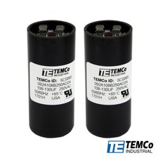 TEMCo 108-130 uf/MFD 220-250 VAC volts Round Start Capacitor 50/60 Hz -Lot-2