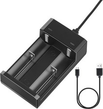 Universal USB Smart Charger 2-Slot for 3.7V Rechargeable Lithium Li-Ion Battery