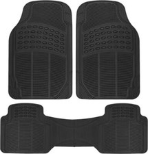 Car Floor Mats All Weather Heavy Duty Black 3pc Full Set Universal Fit Truck Suv