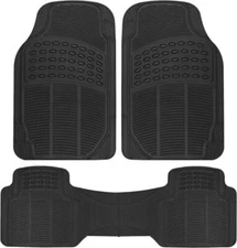 Car Floor Mats All Weather Heavy Duty Black 3pc Full Set Universal Fit Truck SUV