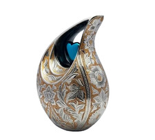 Decorative Teardrop Cremation Urn with Heart for Ashes Unique Large Ash Holder