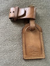 Louis Vuitton Vachetta Leather Luggage Tag and Poignet Set Made in France Brown