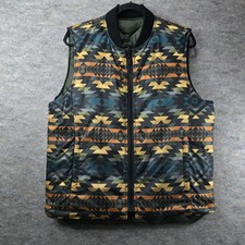 Pendleton Wild Horse Reversible Down Vest Quilted Puffer Men  s M Aztec  Green