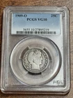 1909 O Barber Silver Quarter PCGS VG10 Key Date US 25c Type Coin (Slab1293)