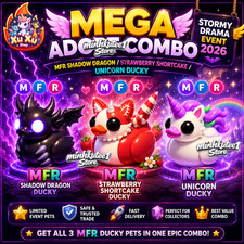 🔥 MFR Shadow Dragon/Strawberry Shortcake/Unicorn Ducky Meega Adopt Combo Mascota