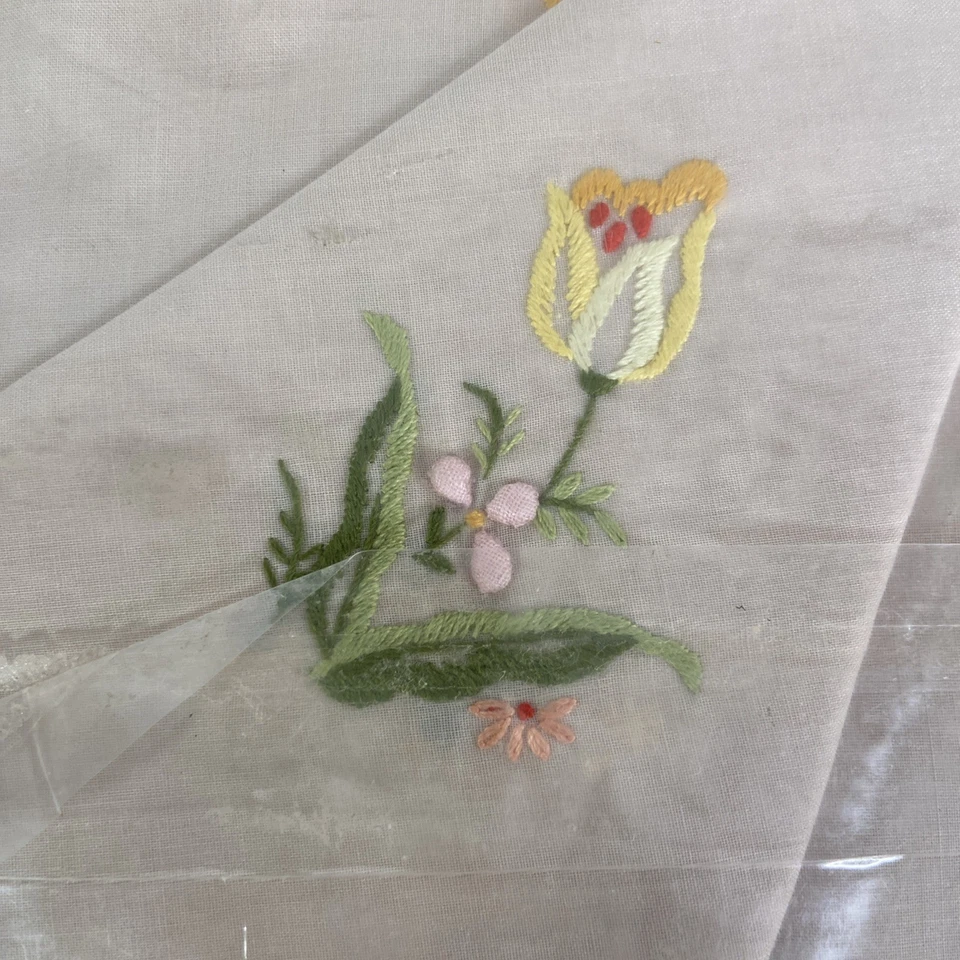 Vintage Floral Embroidered 8 Piece Dining Room Linens - New in Original Package - Image 4 of 4