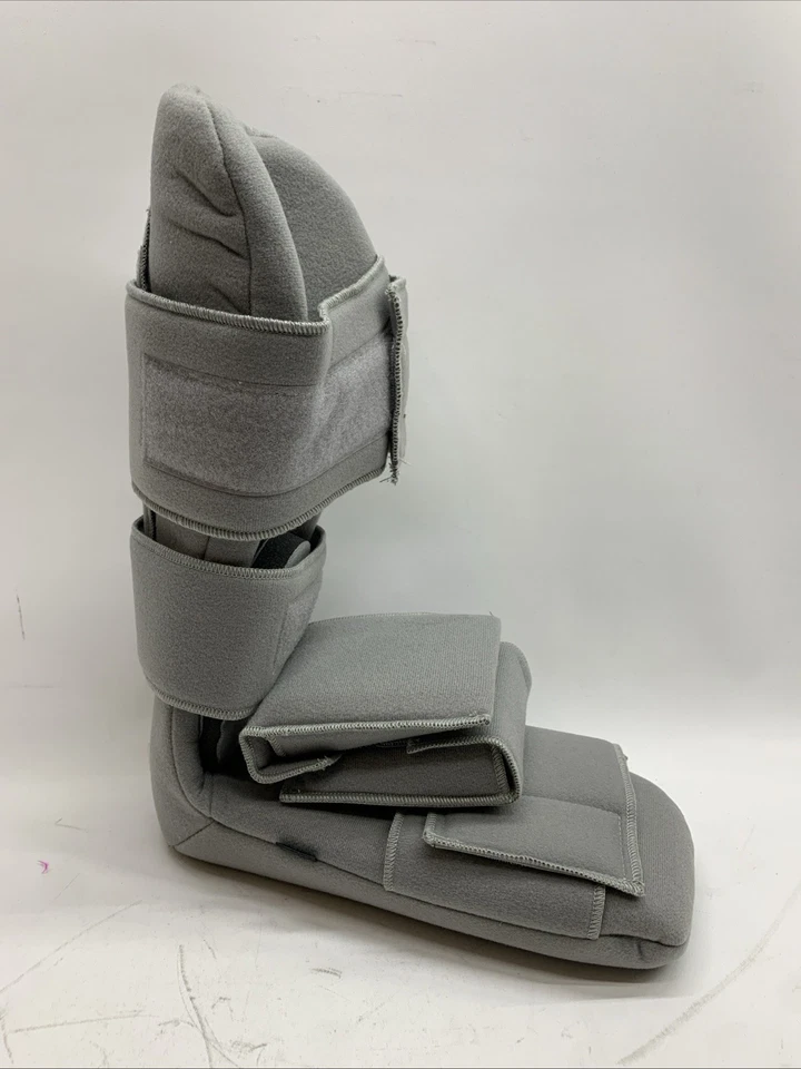 Leg Brace Support Splint Trigger Point Night Plus Stretch Wedges Soft Gray Large - Image 2 of 4