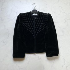 Christian Dior M Black Velour Jacket No Collar Used 80cm