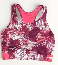 Reebok Women's Pink/Purple Medium Impact Racerback Cropped Bra Banded Tank Top S