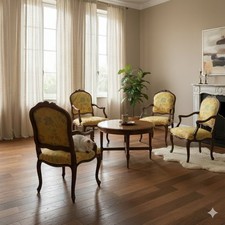 Antike Sessel Barockstil Walnuss Schnitzereien Italien XIX-XX Jhd Originell