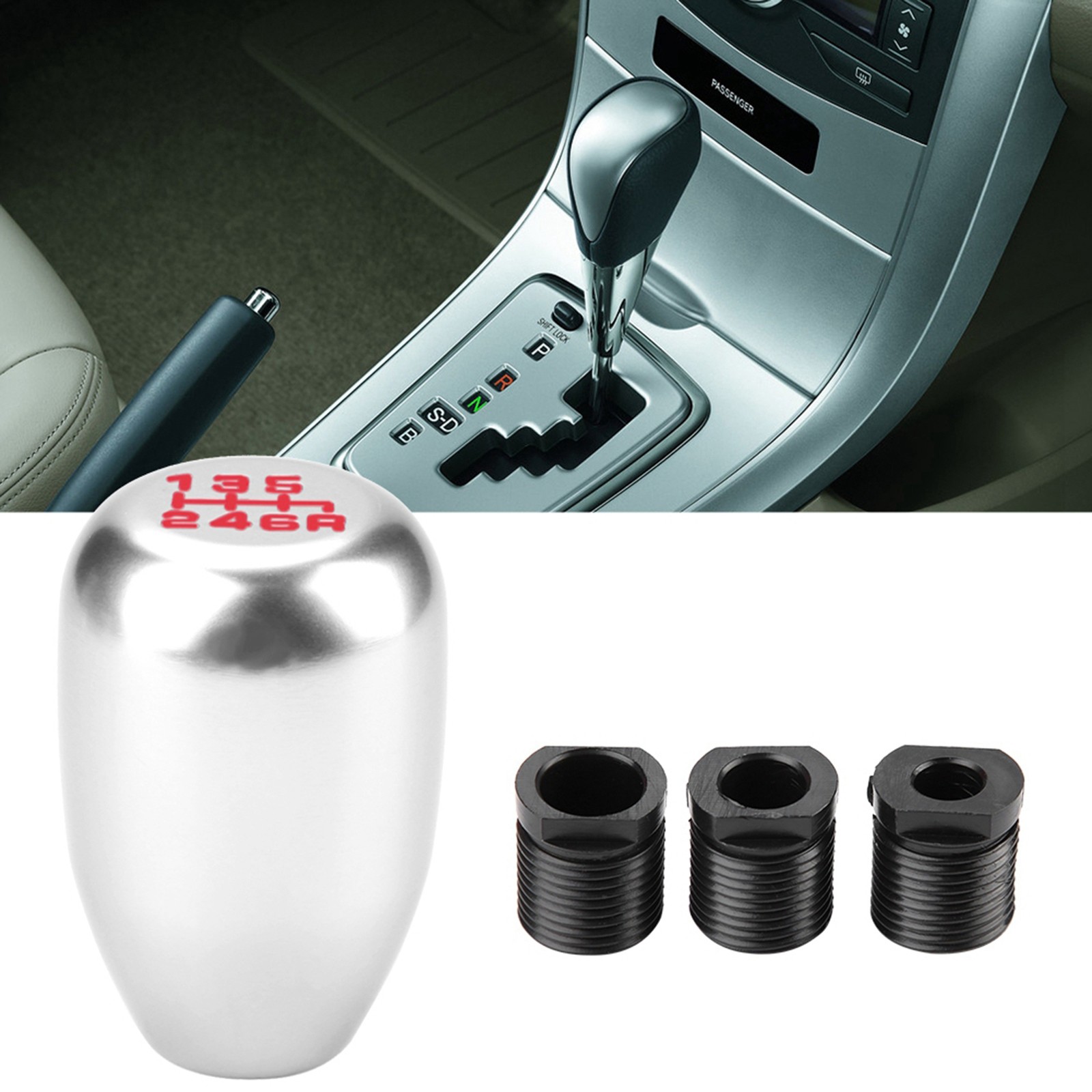 Car Gear Shift Knob Universal Modern Style Upgrade For Manual Cars Metal