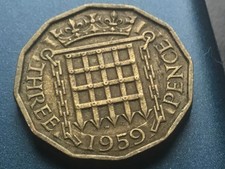 1959 Elizabeth II British Threepenny 3d