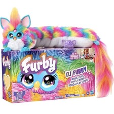 FURBY DJ Interactive Toy, Super Snuggly Rainbow Electronic Plush with Music,
