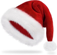 Iioscre Santa Hat Adult Christmas Hats - Santa Claus Hat for Women Men - Xmas Ho