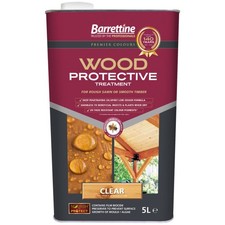 Barrettine Wood Protective Treatment Clear 5L Exterior Timber Fence Decking Oil