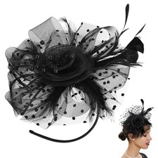 AEGYPIUS Black Fascinator Headband for Women, Black 90s Fascinators Headband ...