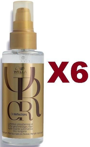 6 PZ WELLA PROFESSIONALS OIL REFLECTIONS LUMINOUS SMOOTHING OIL 100ML X CAPELLI