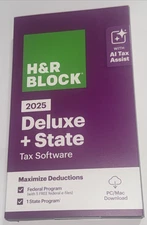H&R Block Tax Software Deluxe +State 2025 Key Card PC Windows 10/11 +Mac OSX 12+