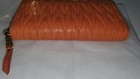 Miu Miu Matelasse Quilted Leather Orange Zip Around Long Wallet — photo 3