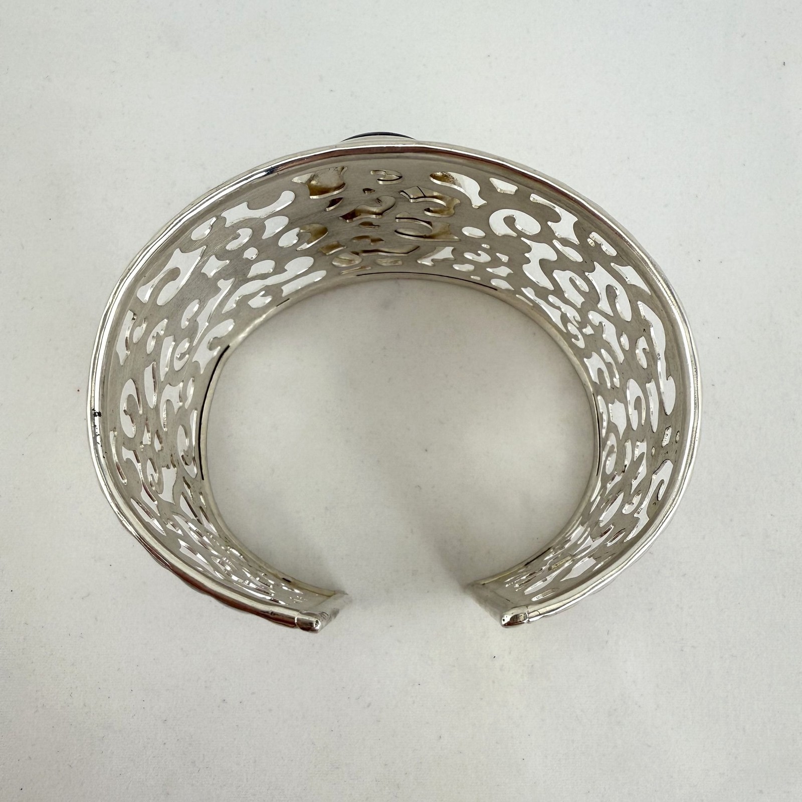 FLASHY Sterling Silver Scroll Work Cuff Bracelet … - image 9