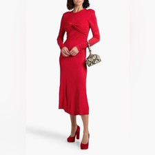 NWT FARM RIO Twisted Cup Midi Dress Red Size Medium Holiday Party Boho