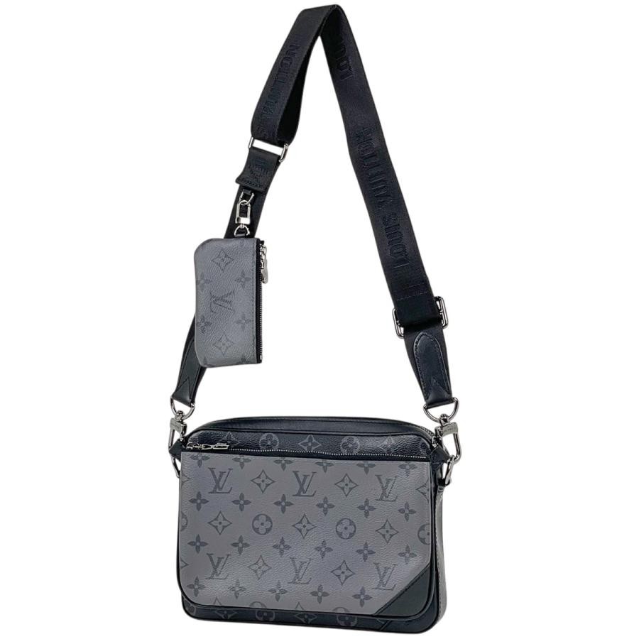 Louis Vuitton Trio Messenger Monogram Reverse Pouch Monogram Eclipse Black Gray