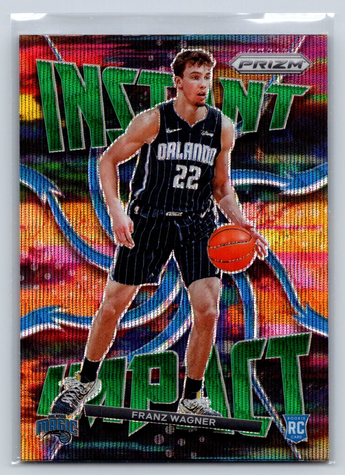 2021-22 Panini Prizm #13 Franz Wagner Instant Impact Prizms Green Wave
