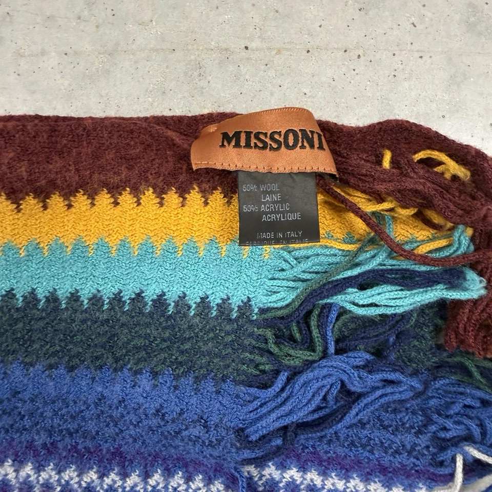 Bufanda multicolor para mujer Missoni mezcla acrílica de lana a rayas Foto 3 de 4