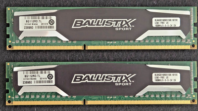 8GB = 2x Crucial Ballistix Sport 4GB DDR3 Speicher (BLS4G3D1609DS1S00.16FER2)