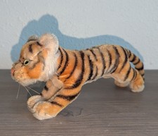 VTG Steiff Tiger Cub Mohair Green Glass Eyes Prowling Standing No Tag - T