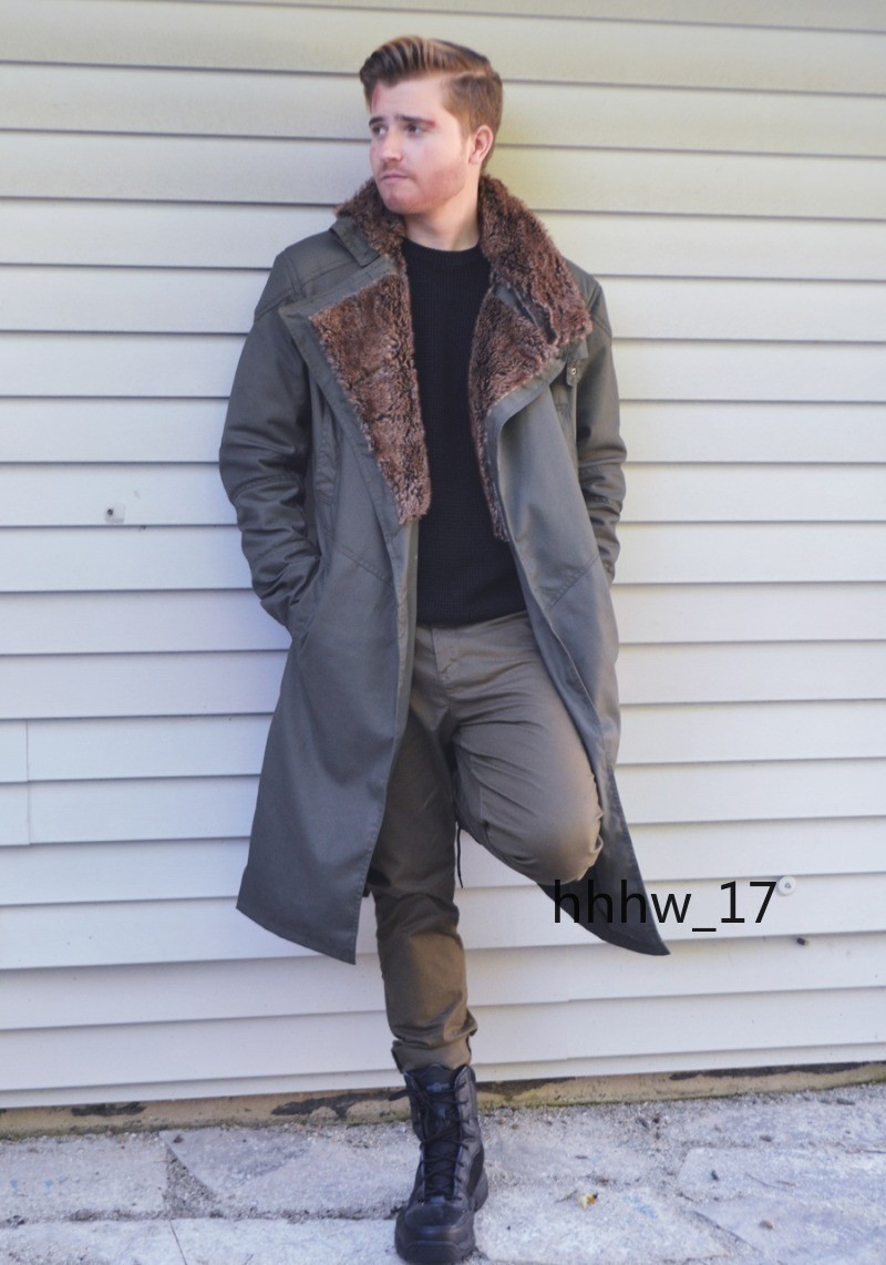 Blade Runner 2049 Costume Cosplay Lamb Fur Trench Coat Jacket